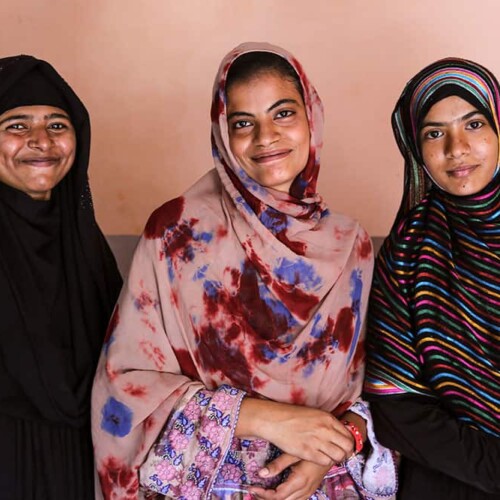 Group of three Pakistani women