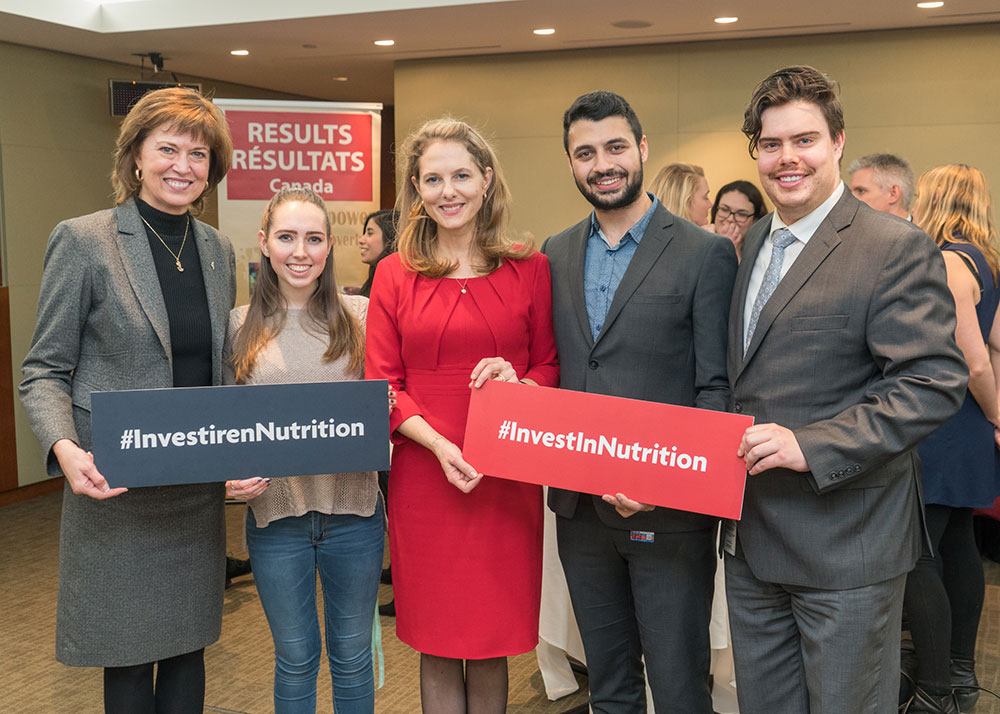 From left to right: Pam Damoff, Member of Parliament, Oakville North — Burlington , Jamie Bruce, Her Royal Highness Princess Sarah Zeid of Jordan, Musab Khalid, and Conor Lewis.