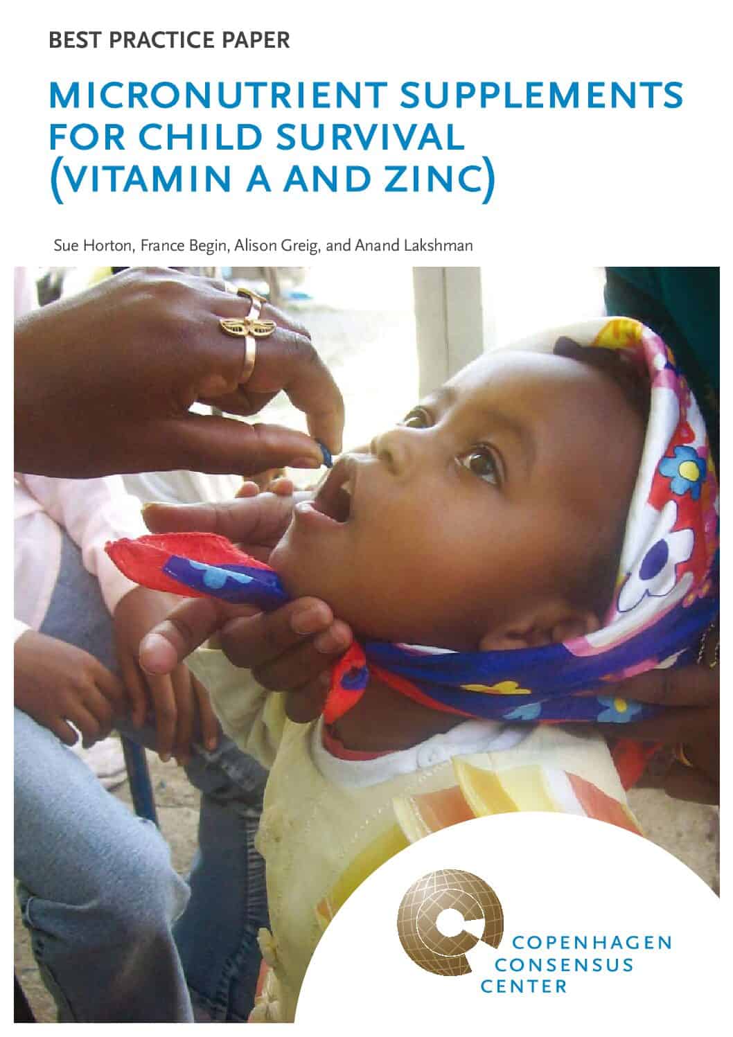 Copenhagen Consensus 2008 – Best Practice Paper: Micronutrient Supplements for Child Survival (Vitamin A and Zinc) thumbnail