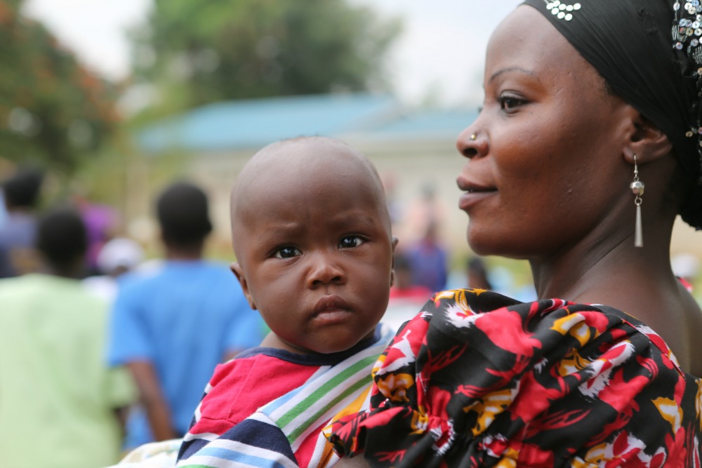 A mother in Kenya with her baby.