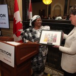 Her Excellency Dr. Joyce Banda, former President of Malawi and Nutrition International Board Member, presented the Honourable Marie-Claude Bibeau, Canada’s Minister for International Development and La Francophonie, with an award on behalf of all Canadians for Canada’s leadership and commitment to a world free from malnutrition.