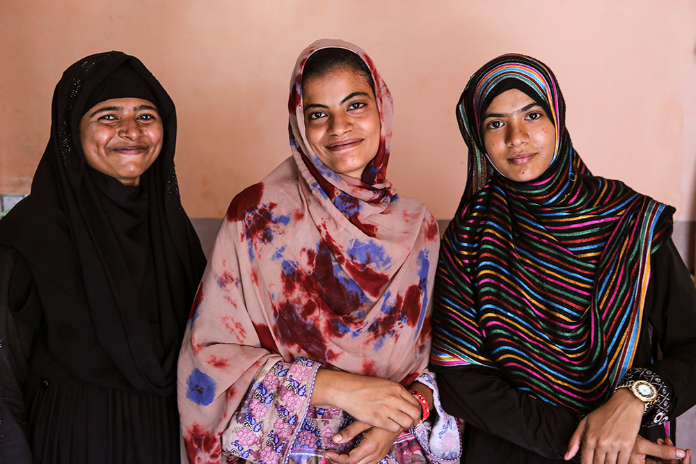 Group of three Pakistani women