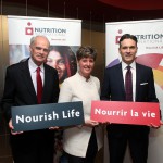 David de Ferranti, Chair of the Board of Results for Development and Nutrition International, the Honourable Marie-Claude Bibeau, Canada’s Minister for International Development and La Francophonie, and Joel Spicer, President and CEO, Nutrition International.