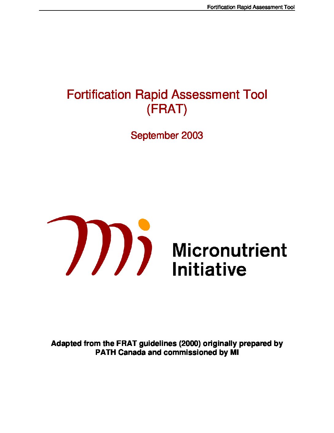 Fortification Rapid Assessment Tool (FRAT) thumbnail