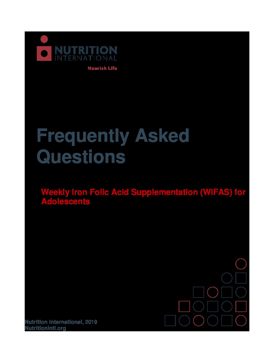 Weekly Iron Folic Acid Supplementation (WIFAS) for Adolescents – FAQs thumbnail