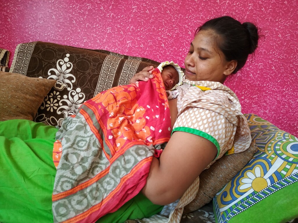 With breastfeeding and kangaroo mother care, baby Prapti gets a