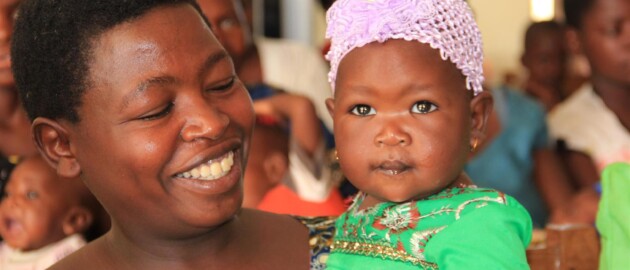 Children receiving vitamin A supplements as part of Malezi Bora in Kenya.