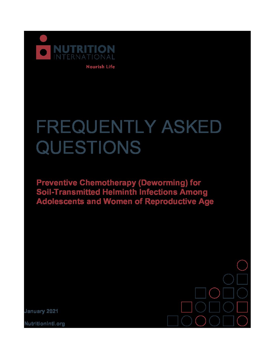 Frequently Asked Questions: Preventive Chemotherapy (Deworming) for  Soil-Transmitted Helminth Infections Among Adolescents and Women of Reproductive Age thumbnail