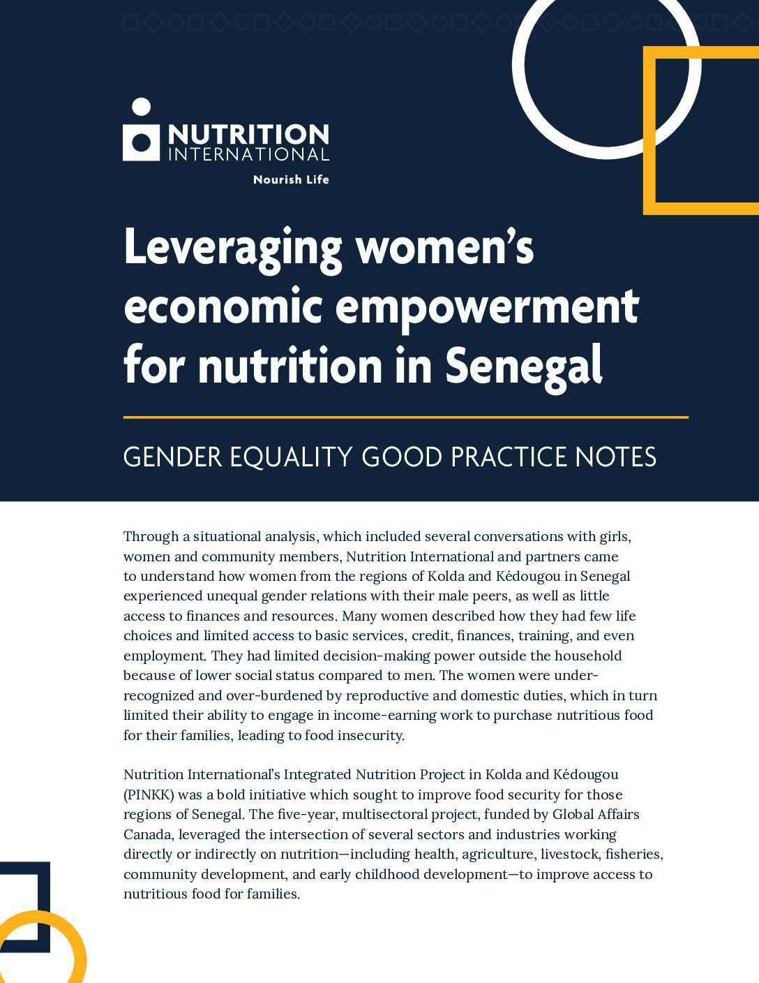 Leveraging women’s economic empowerment for nutrition in Sénégal thumbnail