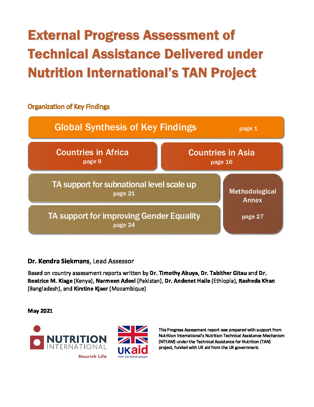 External Progress Assessment of Technical Assistance Delivered under Nutrition International’s TAN Project thumbnail