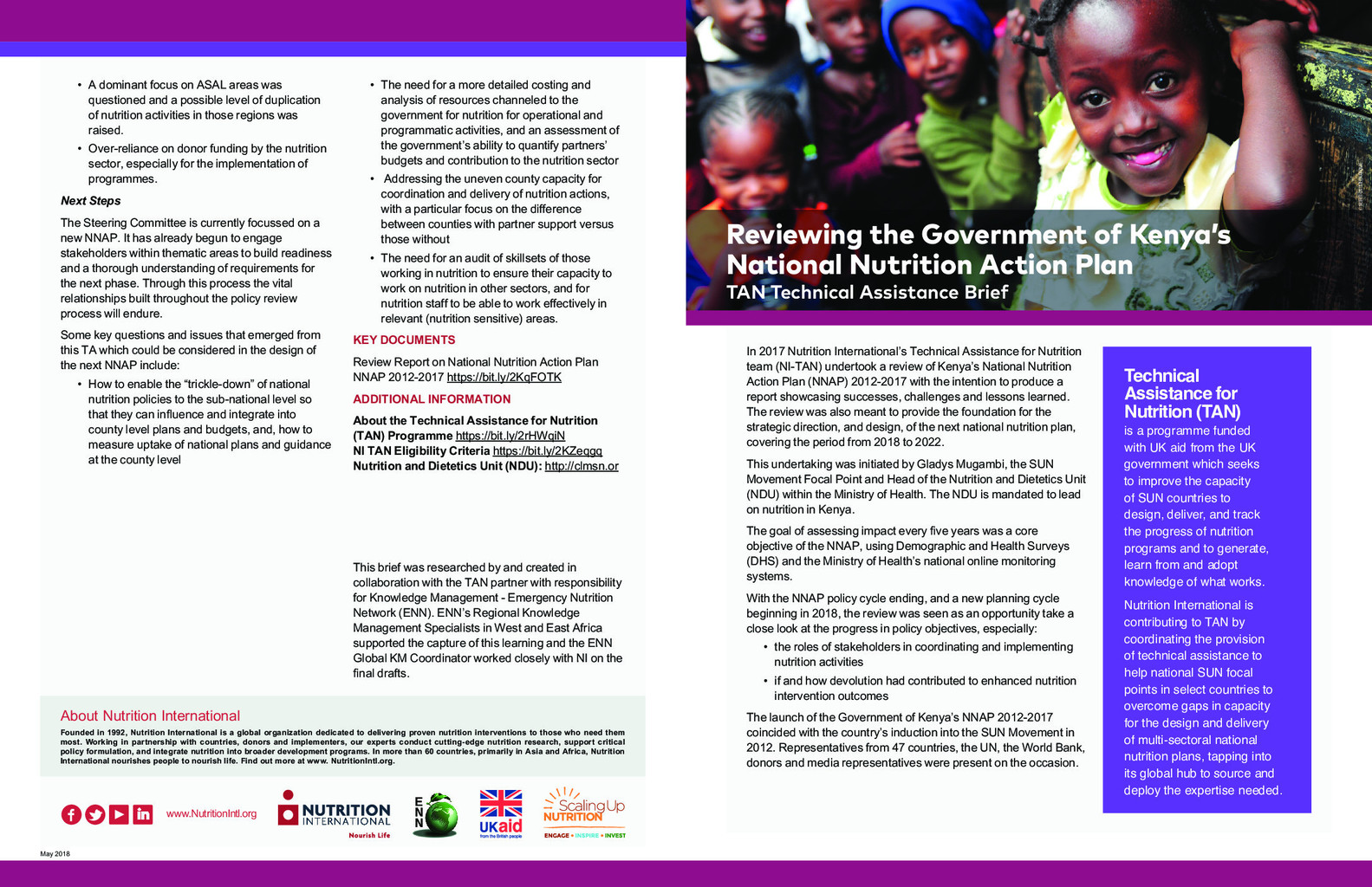 Reviewing the Government of Kenya’s National Nutrition Action Plan – TAN Technical Assistance Brief thumbnail