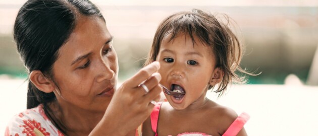 Children receiving vitamin A supplements as part of Malezi Bora in Kenya.